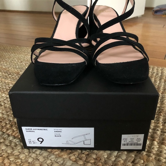 NIB J. Crew Suede Asymmetric Sandal - Picture 5 of 6